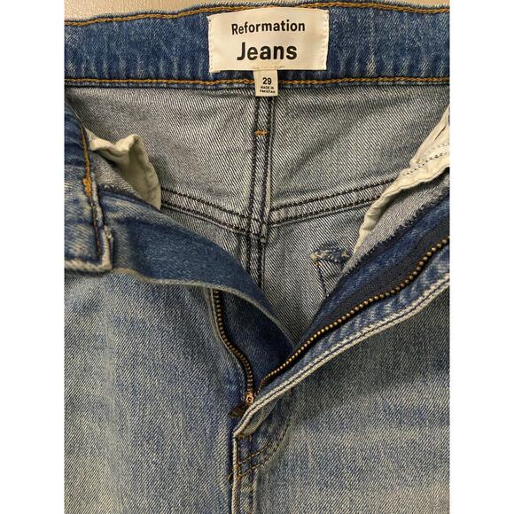 Reformation Daria Denim Maxi Skirt US 29 Blue Ultra High Rise Back Slit Boho - Picture 10 of 15